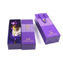 Romantic 24K Gold Plated Rose Dipped Flower Valentines Anniversary Birthday Gift violetinė
