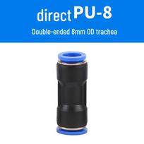 Straight Quick Push-In Pneumatic Air Tube Connector, PU Sizes 6-16, Plastic Two-Way Joint