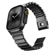 Titanium Fluoroelastomer Rubber Strap for Apple Watch Ultra 3 2 49mm 10 11 46mm Magnetic Band for Iwatch 9 8 7 45mm 6 SE 3 44mm 49mm 46mm 45mm 44mm&L(175mm) juoda