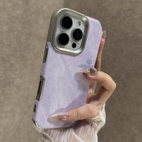Džinsinio audinio dėklas telefonui iPhone 17 Air 16 15 14 13 12 Pro Max 11 Plus, minkštas apsauginis rėmelis, retro vintažinis dangtelis Funda iPhone 15 violetinė