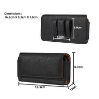 Karvės odos mobiliojo telefono diržo klipo dėklas Vyriška juosmens rankinė iPhone 17 16 15 14 Pro Max Samsung Galaxy S25 S24 Redmi dėklui (16.3*8.3.1.8cm） juoda