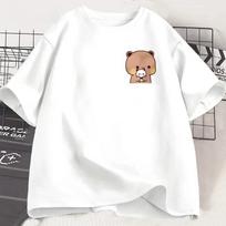 Panda Bear Bubu Dudu and Their Babies T Shirt Fashion Funny Couple Tshirt Women Unisex Fashion Casual Short Sleeve Tees Clothing S