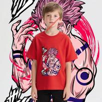 Jujutsu Kaisen Ryomen Sukuna 11 Anime Spausdinimo Medvilniniai Marškinėliai Berniukams Šimtaprocentinė Medvilnė Trumpomis Rankovėmis T-shirt Vaikams Animacinių Filmų Drabužiai 100