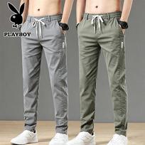 PLAYBOY Men's Summer Quick-Dry Straight Leg Casual Pants 30 šviesiai pilka spalva