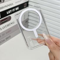 Scratch-resistant For MagSafe Wallet Transparent Simple Phone Magnetic Card Holder Solid Color for iPhone 17 16 15 14 13 12 11 skaidri