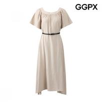 Ggpx New York Black Slim Belt Set Flare Dress  Gq3op003f blacks/F