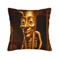Tung Tung Tung Sahur Pillow Cover Print Cushion Cover Cute Funny Pillow Case For Sofa Home Decor Peach skin 18*18(CM)-1Pcs