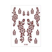 Henna Tattoo Stickers Red Brown Waterproof Lace Temporary Tattoos Indian Mehndi R