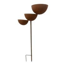 Outdoor Bird Feeder Stand 3 Tiered Cascading Rain Catcher Bath Metal Garden
