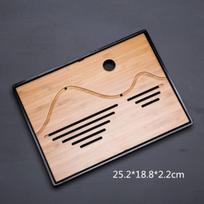 Kung Fu arbatos rinkinys Natūralaus medžio bambuko arbatos padėklas Stačiakampis tradicinis bambuko arbatos kambario stalo stalas Rectangle juoda