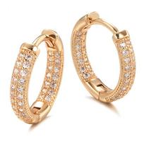 Rose Gold Color Needle Bearings Double Row Shiny Zircon Stud Earrings for Women Gift Jewelry Fashion Accessories rožinio aukso spalvos