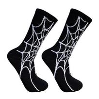 1 Pair Halloween Socks Spider Wet Skull Skeleton Print Color Matching High Elasticity Anti-slip Unisex Sport Sweat-Absorbent Basketball Long Stockings A gray
