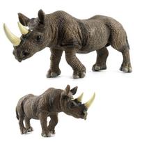 Animal World Land Mammal Rhino Simulation Figure Model Vinyl Hollow Ornament Doll Collection Gift