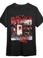 Vintage 1981 Black Sabbath Mob Rules Tour T-Shirt Men's Short Sleeve Graphic Tee Retro Band Art Cartoon Black with Red Lettering S