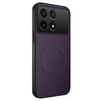 For ZTE Nubia Z70 Ultra Case Magnetic MagSafe Luxury Stripe Silicone Leather Back Cover For Nubia Z70S Ultra 5G Protection Shell ZTE nubia Z70 Ultra violetinė