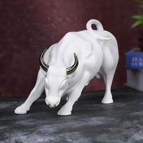 18,99 cm unikali skulptūrinė jautuko statulėlė Feng Shui, finansinei sėkmei ir klestėjimui, elegantiškas dervos jautukas, puiki dovana įkurtuvėms, verslui