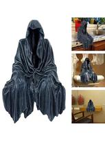 1Pc New Reaping Solace the Reaper Sitting Statue Gothic Desktop Resin Black Horror Ghost Sculptures for Home Decor Ornament juoda