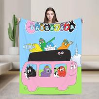Barbapapa Barbamama Šeima Antklodės Kokybiškos Šiltos Minkštos Pledas Žiemos Kelionės Sofa Lova Estetiškas Patalynės Užtiesalas 30x40in black