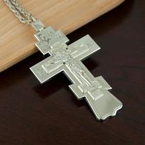 HTISOK Ortodoksinis Jėzaus kryžiaus pakabukas Bažnyčios kunigo krūtinės pakabukas Religinės ritualinės reikmenys Maldos Maldos lydinio kryžiaus karoliai