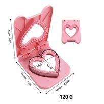 Sandwich Cutter & Sealer Flip Tool, Stainless Steel Circular Mold, For Kids Lunch Bread Toast, Safe DIY Baking Accessories pink