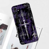 Gothic Cyber Sigil Cross Phone Case For Samsung S25,S24,S21,S22,S23,S30,Ultra,S20,Plus,Fe,Lite,Note,10 Black Soft Shell Samsung S24