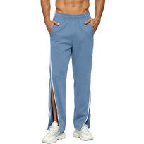 Men's Classic Loose Fit Casual Long Sweatpants with Full Side Zipper Opening and Elastic Waistband for Athletic and Leisure Wear XXL