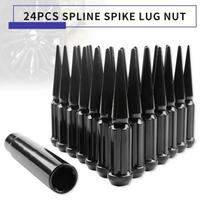 24/32 PCS M14X1.5 Wheel Nuts Racing Composite Nut Longer Nut Steel Lock Wheel Lug Nut Bolt With Spikes Lug Nuts For Ram 1500 24pcs black