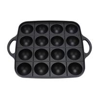 16 Holes Takoyaki Grill Pan Practical Easy to Use Kitchen Frying Pan Takoyaki Maker for Camping Home Restaurant Outdoor Party