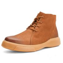 Vyriški Chelsea medvilniniai batai Žieminiai vyriški natūralios odos batai Aukštakulniai vyriški pliušiniai Sapato Social Masculino Zapatos Para Hombres 40 ruda