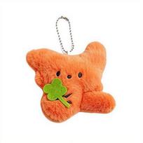 Cute Plush Fox Keychain Charm Kawaii Fluffy Animal Bag Pendant Stuffed Fox Key Ring Backpack Handbag Decor for Women Girls Gift oranžinė