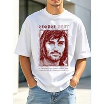Vyriški George Best retro marškinėliai nuo DankFutura - Vintažiniai futbolo ikonos marškinėliai su ikoniška citata, kasdieniai marškinėliai su apvalia apykakle, tinkami skalbti mašinoje S balta