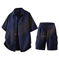 JEEP SPIRIT Men's Summer Quick-Dry Two-Piece Set L tamsiai mėlyna spalva