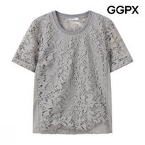 Ggpx New York Women Reversed Cut Flare Lace Blouse Gq6sh004f white/F