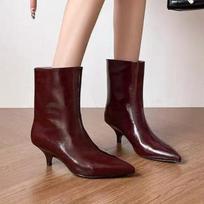 High Heels Ankle Boots Women Sexy Pointed Toe Heeled Shoes 2025 Winter New Designer Dress Party Chelsea Boots Brand Pumps Botas 35