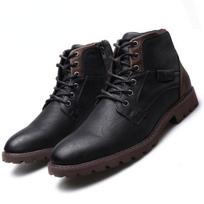 Vyriški motociklininko batai Retro su raišteliais Ankle Boots Atsitiktiniai aukštakulniai batai vyrams Atsparūs dilimui Desert Boots Zapatos Boots 2025 39 juoda
