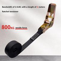 Heavy-Duty Ratchet Tie-Down Strap With Metal Buckle Adjustable Car Truck Front Cargo Luggage Transport juoda