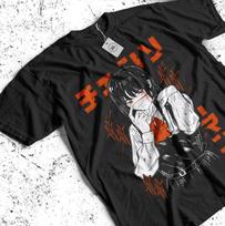 Anime Chainsaw Unisex Yoru War Devil Graphic Black Tshirt Size S4XL S