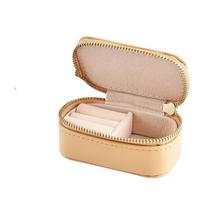 Vintage Necklace Ring Case Zipper Earring Organizer Simple Mini Portable Jewelry Box  Outdoor geltona