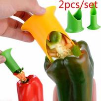 2 vnt./komplektas Creative Pepper Corer Slicer Pipirų sėklų šalinimo prietaisas
