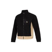 Puma Logotipas Spausdinti Colorblock Stand Collar Striukė Unisex Striukės Juodos 539914-01 XL black