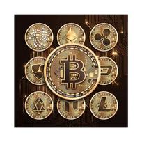 Finansinės kolekcijos vertė Bitcoin tapyba ant sienos Meno spaudinys ant drobės Plakatų spaudiniai paveikslėlis Auksinis biuro dekoras prie lovos 20X20Cm No Frame beige