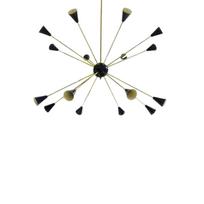 16 Light - Mid Century Chandelier - Sputnik Light - Hand Made - Raw Brass - Stil