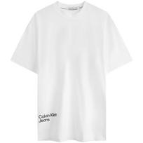 Calvin Klein Colorful Graffiti Letter Print Crew Neck Short Sleeve T-Shirt Men Tops Moonlight-White ZM02801 L white