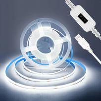 5V COB LED juosta su rankos mosto jutikliu, LED juosta su USB maitinimu virtuvei, televizoriaus apšvietimui, lipni juosta 1m balta
