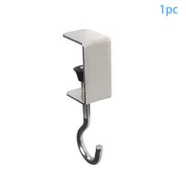 1/2/4Pcs 360Degree Rotatable Steel Table Hooks - Detachable, Non-Destructive Installation For Office Desks, School Dormitories 1pcs