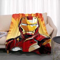 Komiksai Geležinis žmogus Animacinis filmas Kambarys Šilta antklodė Patogi minkšta Nešiojama kelioninė iškylų antklodė Dovana šeimai ar draugams 30x40in yellow