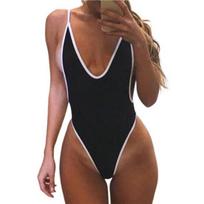 Vasaros Monokinis Gili V iškirptė Slim Fit Petnešėlės Atviras Nugara Vasaros Maudymosi Kostiumas Paplūdimiui L juoda