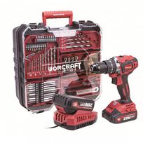 Akumuliatorinis suktuvas-gręžtuvas su kalimu WORCRAFT 20V LI-ION ir priedais 78vnt., 2x2.0Ah CHDS20LiBES