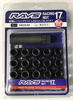 [RAYS] Racing Nut 17HEX M12×P1.5 BK (Black) 35mm 16 pieces 1.4 inch juoda