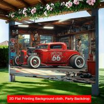 2D banner 1 piece  Warning Racing Spirit  for vintage cars car lovers strong and quacky look car decoration 100x150cm